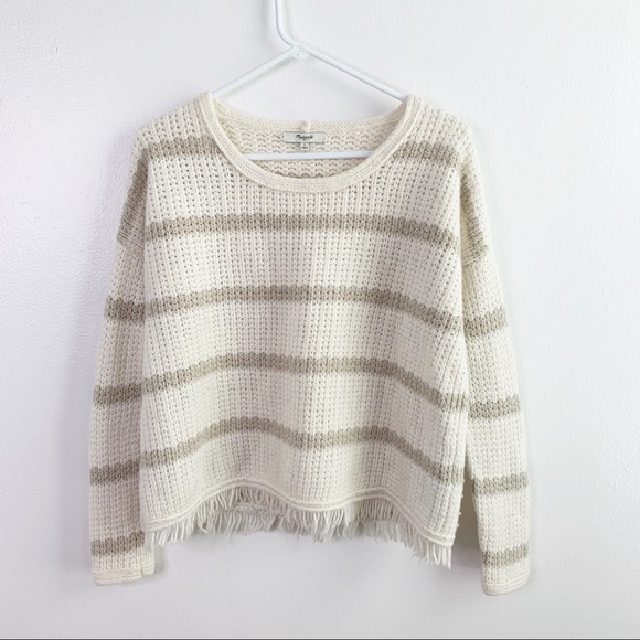 Madewell Sweaters - ✨SALE✨ Madewell Wool Alpaca Fringe Stripe Sweater